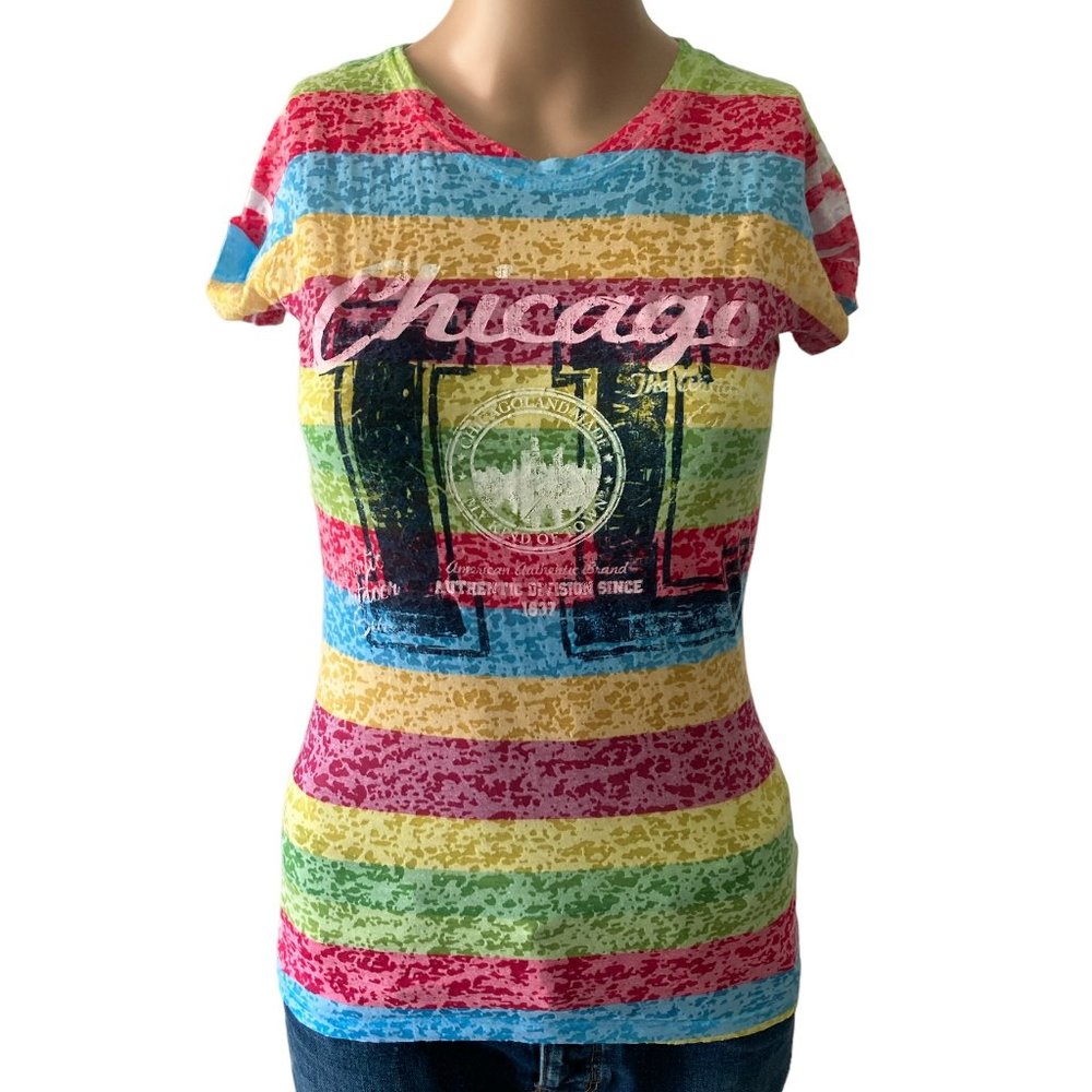 Reserved Rainbow Stripes Chicago Size S T-Shirt